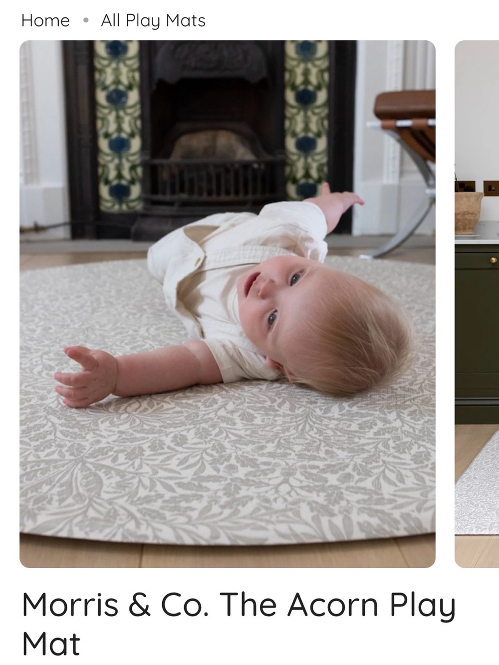 Morris & Co. Acorn Round Play Mat in Cream